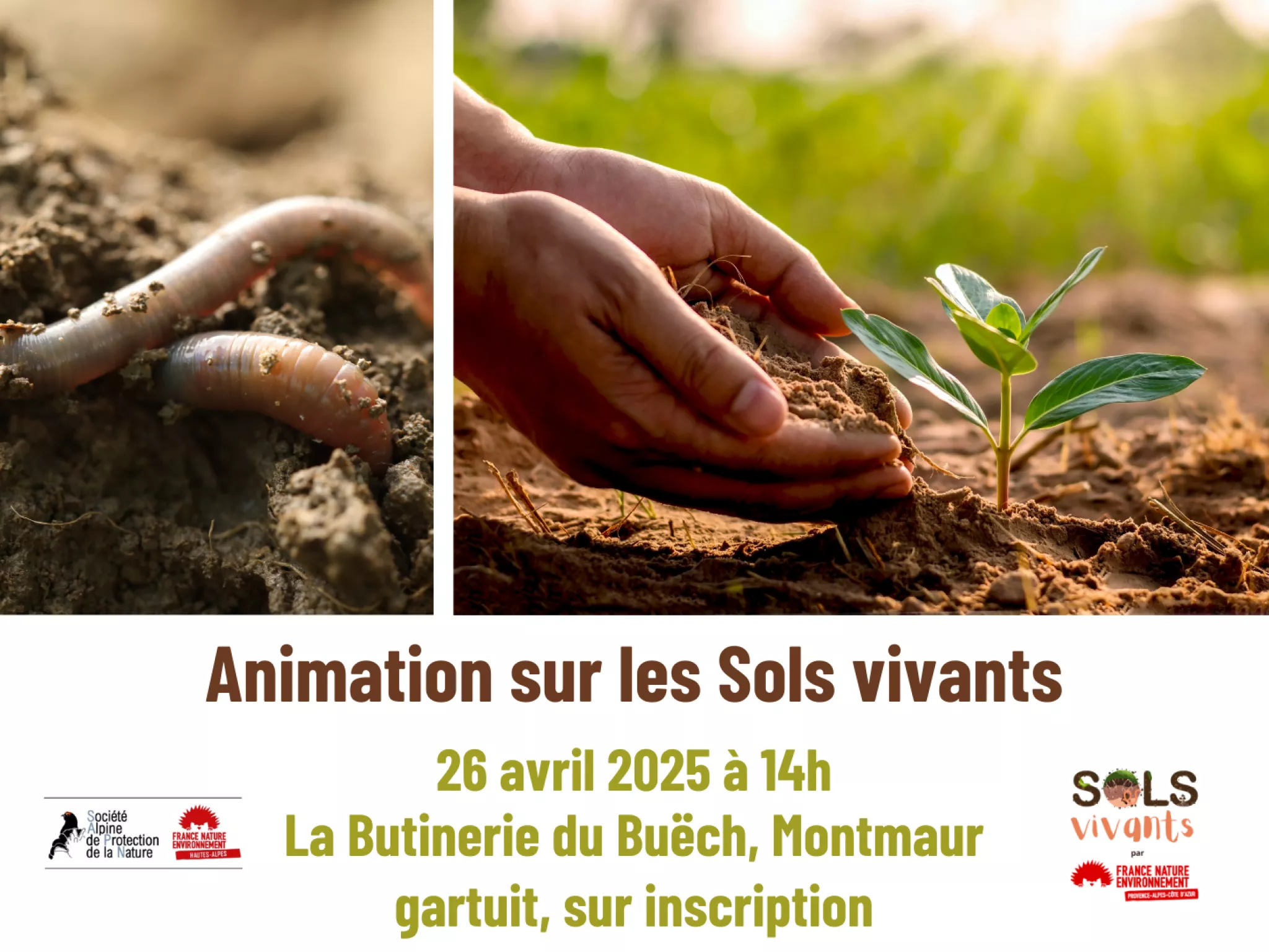 Participez à une animation sur les sols vivants le 26 avril à 14h